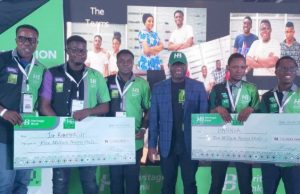 Heritage Bank Hands Out $40,000 Grants To Winners Of ‘HB Lab’ Tech Start-ups’ ...winners of the maiden edition of HB Innovative Lab...with an official of Heritage Bank Plc at the event...