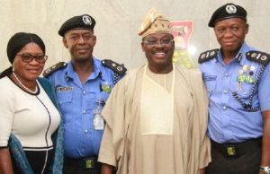 Armed Banditry In Nigeria: Ajimobi Identifies Emergence Of State Police, Provision Of Technoloty As Panacea L-R: Oyo State Head of Service, Mr Hannah Ogunesan; Deputy Commissioner of Police, Zone 11, Mr Monday Kuryas; state Governor, Senator Abiola Ajimobi; and Assistant Inspector-General of Police in charge of Zone 11, Mr Leye Oyebade, during the visit of the AIG to the governor, in his office, Ibadan... on Wednesday