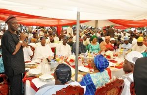 Eid-El-Fitri: Pictures Of How Gov Seyi Makinde Hosted Mulims Oyo State governor, Sir Seyi Makinde addressing Muslims...at the event...