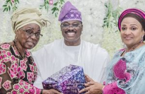 The Greatest Mistake I Committed As Governor Was Trying To Be Perfect In An Imperfect World – Ajimobi Senator Abiola Ajimobi, middle, with wife...receiving a gift at the event...