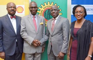 Photo: Day SNEPCo Sponsored NBBC Oil & Gas Round Table L-R: Vice Chairman, Nigerian British Chamber of Commerce (NBCC) Akin Osuntoki; former NBCC President, Prince Adedapo Adelegan; Managing Director, Shell Nigeria Exploration and Production Company (SNEPCo), Bayo Ojulari; and Group Head, Oil and Gas for Bank of Industry, Ebehi Ehi-Omoike, at the event…