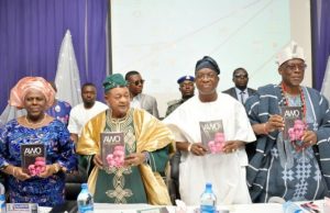 Seyi Makinde Identifies Why Yorubas Must Unite L-R: Ambassador Tokunbo Awolowo-Dosumu, the Alaafin of Oyo, Oba Lamidi Adeyemi, Oyo State governor’s representative, Engr Rauf Olaniyan and representative of the Oni of Ife, Oba Kole Ojutalayo during the gathering of Yoruba Leaders and presentation of the book 'Awo' Autobiography of Chief Obafemi Awolowo in Yoruba language by the Publisher of Alaroye Newspaper, Mr Alao Adedayo held in Ibadan…
