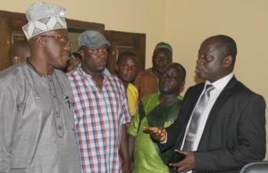 We Will Operate Open Policy At Oyo SUBEB – Dr Adeniran Dr Nureni Adeniran, left, addressing senior members of staff of Oyo SUBEB...on Wednesday...