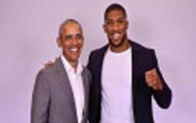 Left, Ex-President Barack Obama, with Anthony Joshua...