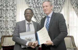 Tech-U Signs MoU With Global Tech Giant, Festo Didactic Professor Ayobami Salami, Vice Chancellor, First Technical University (Tech-U), Ibadan (right) with the West African Director of Festo Didactic, Mr. Peter Sengpiel after an MoU was signed between the two organisations...