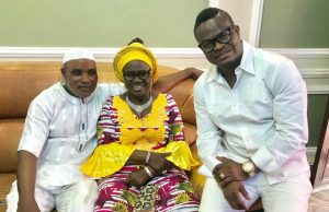 Afro-Rock Musician, Sam Miracle Shoots Three New Videos R-L: Sam Miracle, Mama Rainbow and another actor...inside the musician's new mansion in Ogun State...