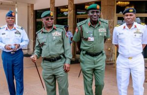 Insecurity: Buhari, Service Chiefs Meet Again In Abuja ...the Service Chiefs in Aso Rock...during their meeting with President Muhammadu Buhari...on Thursday...