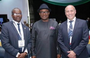 Photo: Shell Shines At Nigeria Oil and Gas Annual Conference L-R: General Manager Business and Government Relations, Shell Companies in Nigeria, Bashir Bello; Executive Secretary, Nigeria Content Development and Monitoring Board, Simbi Wabote; and the Vice President, Shell Nigeria and Gabon, Peter Costello, at the opening ceremony of the event on Monday…