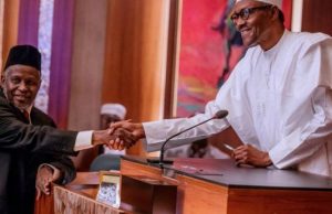 Muhammed Officially Sworn In As CJN By Buhari Mr Justice Ibrahim Tanko Mohammed, left, being congratulated by President Muhammadu Buhari...