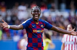 Oshoala Celebrates Copa de La Reina With Barcelona Asisat Oshoala