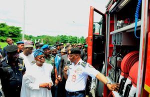 Photo: Oyetola Inaugurates Fire Fighting Vehicles