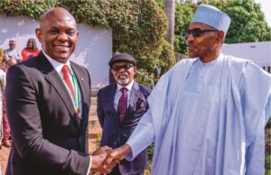 Photo: When Tony Elumelu ‘Fraternized’ With Buhari In Abuja