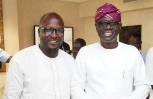 Celebrating Sanwo-Olu at 55 By Gboyega Akosile ...Mr Gboyega Akosile, left, with his Principal, Governor Babajide Sanwo-Olu of Lagos State...