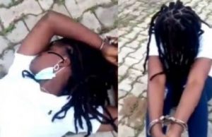 Viral Video Of Harassed Ibadan Lady: NPF Arrests Two Officers ...image of the 25-year-old...while she was being molested by the policemen in the viral video...