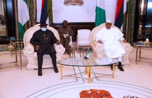 GEJ Meets PMB: A Lesson For Bitter-Enders By Femi Adesina President Muhammadu Buhari, right, with his visitor, Ex-President Goodluck Jonathan...during the meeting...