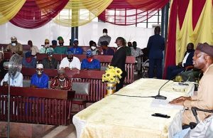 Makinde To LG, LCDA Bosses: Prioritize Security Of Lives, Properties Engineer Seyi Makinde, the Governor of Oyo State, left, addressing the LG bosses...