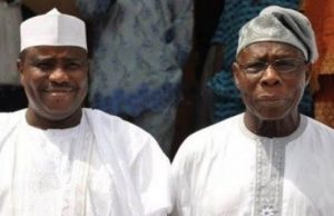 Weekend Visit: Obasanjo Hosts Tambuwal In Abeokuta Sokoto State's Governor Aminu Tambuwal,left, who visited Chief Olusegun Obasanjo...