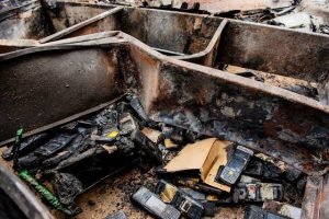 burnt card readers at Ondo State INEC headquarters