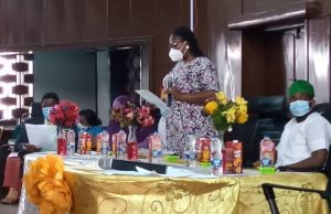 Oyo House Moves To End Violence, Sexual Offences Hon. Bimbo Oladeji addressing stakeholders during the meeting…