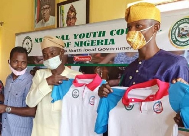 Ogun State event L-R:- Representative of Oluseyi Bisiriyu Foundation (OBF), Hon. Segun Kaka, Director of Community, Abeokuta North Local Government Area, Mr. Oladele Dawuda Alani and the State Chairman, National Youth Council of Nigeria (NYCN) , Mr. Abdulkabir Ayelagbe, at the flag off programme for youths on vocational skills development in Abeokuta North Local Government Area of Ogun state…