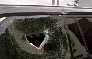 Union Of Democratic Forces Says Attack On Oyetola Political ...Governor Adegboyega Oyetola's Staff Car...after the attack on Saturday...