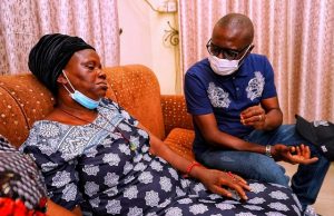 EndSARS: Family Of Driver Killed In Surulere Visited By Sanwo-Olu …Lagos State Governor, Mr. Babajide Sanwo-Olu (right), condoling with widow of Okechukwu Iloamuazor, who was hit by a stray bullet in the Surulere EndSARS protest, during the Governor’s visit to the deceased family at their residence in Lagos, on Saturday...
