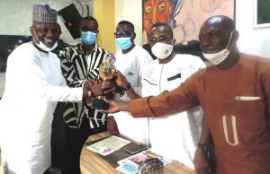 YSFON Institutes Ajide U-18 Cup To Honour Patron L-R: YSFON Vice President, Abayomi Alabi, Taju Disu, Hon Tajudeen Ajide, Coach Kadiri Ikana and Dr, Felix Owolabi during the investiture and inauguration event of YSFON in Lagos on Saturday…