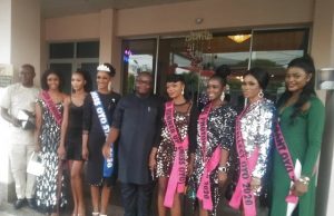 Day Bayo Adelabu Hosted New Miss Oyo, Runners-up Chief Adebayo Adelabu, with the beautiful ladies...when he hosted them...