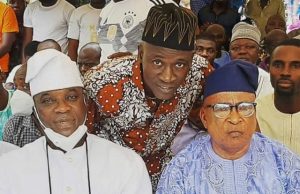 Photo: When K1, Kollington, Others Celebrated The 10th Anniversary Of Barrister’s Demise L-R: K1, Muri Thunder and Alhaji Kollington Ayinla at the event...