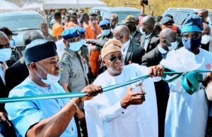 Jubilation As Oyetola Inaugurates Ejigbo/Ara, Other Roads ...Governor Adegboyega Oyetola and others...during one of the commissioning assignments...