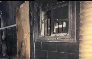 Oyo Fire Service Explains Role In Quenching Fire At Igboho’s Residence ...a section of Sunday Igboho's house after the fire was quenched...