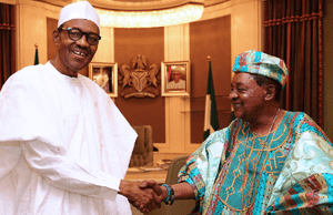 Alaafin To Buhari: Yorubas Will Resort To Self Help If You Don’t Tackle Insecurity President Muhammadu Buhari, left, with the Alaafin of Oyo, Oba Lamidi Adeyemi...during a recent encounter...