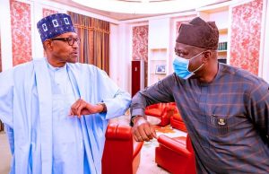Buhari Hosts Makinde At Presidential Villa, Sunday Igboho Tops Discussions Engineer Seyi Makinde, right, with President Muhammadu Buhari...inside the Presidential Villa, Abuja...on Wednesday...