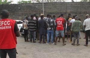 How 21 Alleged Internet Fraudsters Were Nabbed By EFCC In Lagos ...a cross section of the suspects...