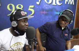 World Boxing Champ, Ridwan Scorpion Recalls Day Poverty Made Him Eat Fufu With Palm Oil ...the Champ, Ridwan Oyekola Scorpion, left, with Olayinka Agboola...during the Radio Show...