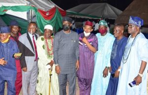 Makinde Vows To Review Sack Of FIBAN Members From BCOS Oyo's Governor Seyi Makinde, middle, with members of FIBAN...