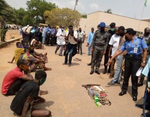 CP Ngozi Onadeko right while parading the suspects on Wednesday