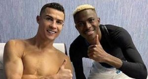 Osimhen Opens Up About How He Waited One Hour For Selfie With CR7 Cristiano Ronaldo, left, with Victor Osimhen...