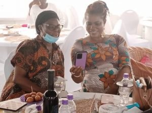 wife of Oyo's Deputy Governor, Professor Amdalat Olaniyan, left, with another guest...