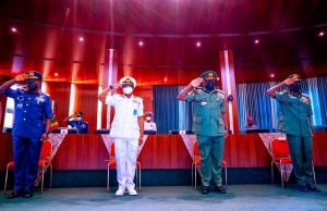 Buhari To New Service Chiefs: You’ve Got A Short Time To Deliver ...the new Service Chiefs after being decorated by President Muhammadu Buhari...