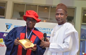 Adewusi, NIPOST Boss Adds Another Feather To Cap, Bags Fellowship Award ...NIPOST's CEO, Dr Ismail Adebayo Adewusi, left, receiving his award...