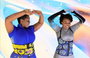 Renowned Female Drummer, Ayanbinrin Here With Mother-Drum-Shape-Me Waist Trainers Tosin Olakanye Ayanbinrin and Damilola Olakanye