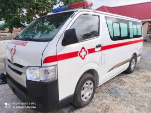 the Ambulance given to Caleb University by its parents' forum...