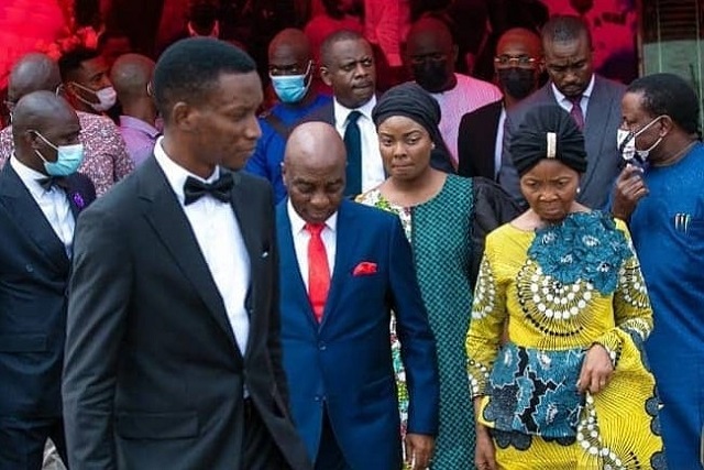 Dare 1 Bishop David Oyedepo of Winners' Chapel...with others at the burial service for late Pastor Dare Adeboye...