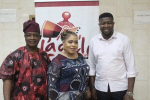 L R Olayinka Agboola Yeye Toyin Adegbola and Tunde Olawuwo the GM LageluSplash FM Radio