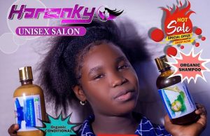 Popular Child-Actress, Abebi Rides Higher, Becomes Ambassador For Haronky Beauty Products ...Ambassador Oluwafisayo Amodemaja 'Abebi'...displaying hair products from...