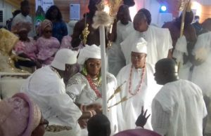 How Business Tycoon, Kolade Was Installed Iyalaje Oodua By The Ooni, See Images Too ...the Ooni of Ife, Oba Adeyeye Ogunwusi...installing Mrs Toyin Kolade...