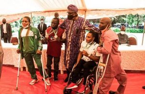 Special Persons Celebrate Special Thanksgiving With Akeredolu ...Governor Oluwarotimi Akeredolu, middle, with the Special People...at the event...