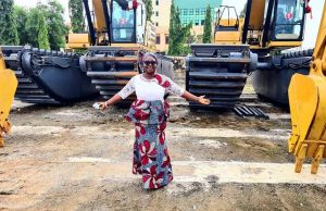 Incessant Floodings: Fayemi’s Government Takes Giant Steps, Takes Delivery Of Two Amphibious Dredgers ...Commissioner for Environment and Natural Resources in Ekiti State, Barrister Iyabo Fakunle Okieimen...with the dredging machines...