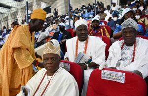 Nobody Stopped Alaafin, Olubadan From Attending Unveiling Of Lekan Salami Stadium – OYSG ...a cross section of Oyo traditional rulers inside the State Box Arena of the Lekan Salami Stadium on Wednesday...